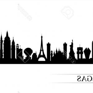 300x300 Las Vegas Skyline Monochrome Silhouette Vector Wallkeeper