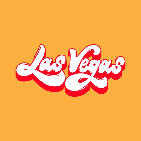 450x450 Las Vegas Vector Handwritten Lettering Isolated Template