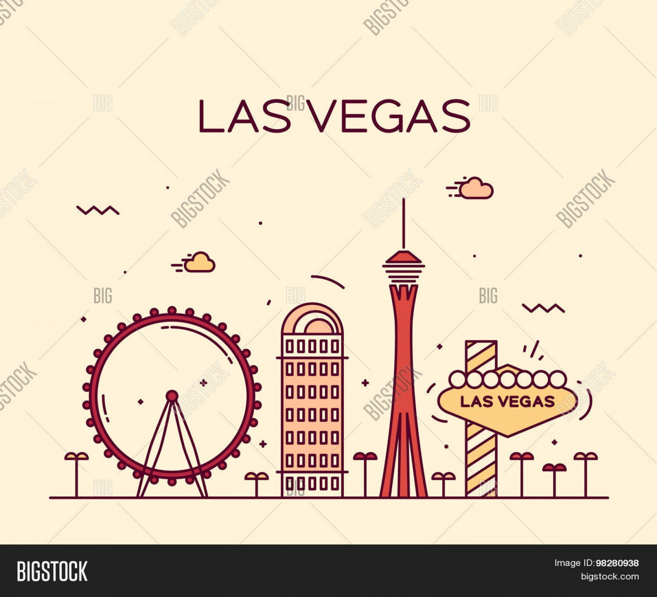 2160x1963 Stock Vector Las Vegas Skyline Vector Illustration Linear