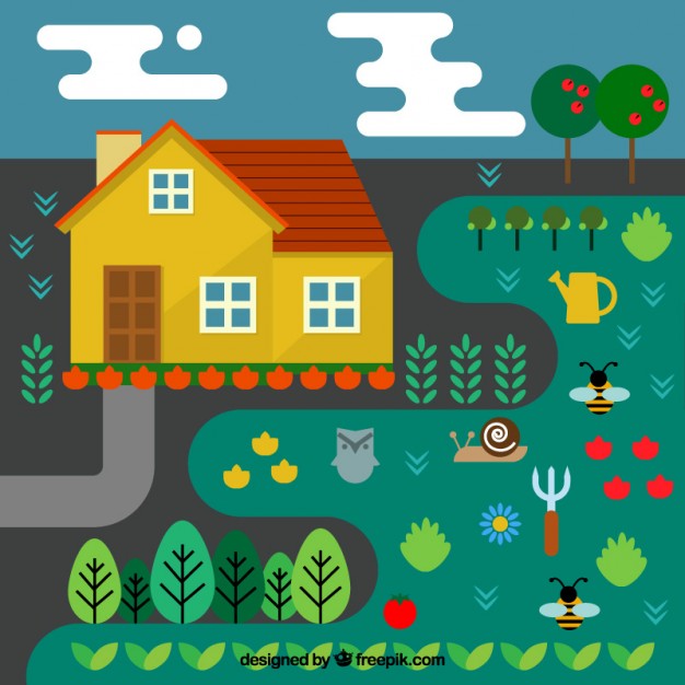 626x626 Farm With Vegetable Garden Vector Free Download