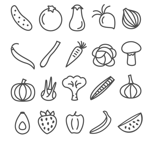 519x476 Free Vegetable And Fruit Icon Vector Icon Fruit Icons, Icon