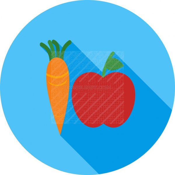 600x600 Fruits Vegetables Flat Shadowed Icon