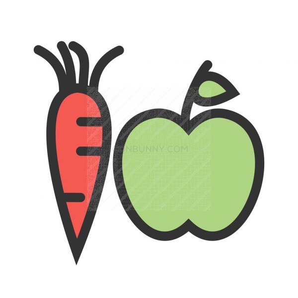 600x600 Fruits Vegetables Line Filled Icon