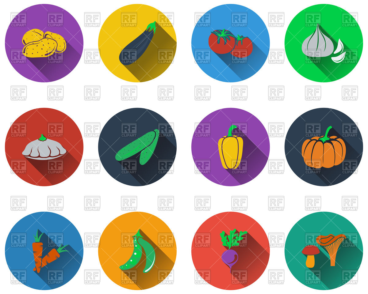 1200x960 Set Of Vegetables Icons In Flat Design Vector Image Of Food