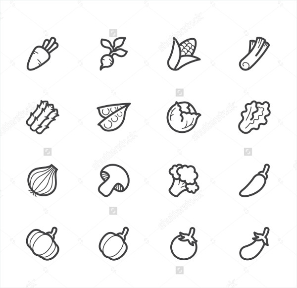 600x581 Vegetable Icons