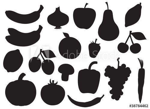 Fruit And Vegetable Silhouette Collection 500x364 Fruit And Vegetable Silhouette Collection