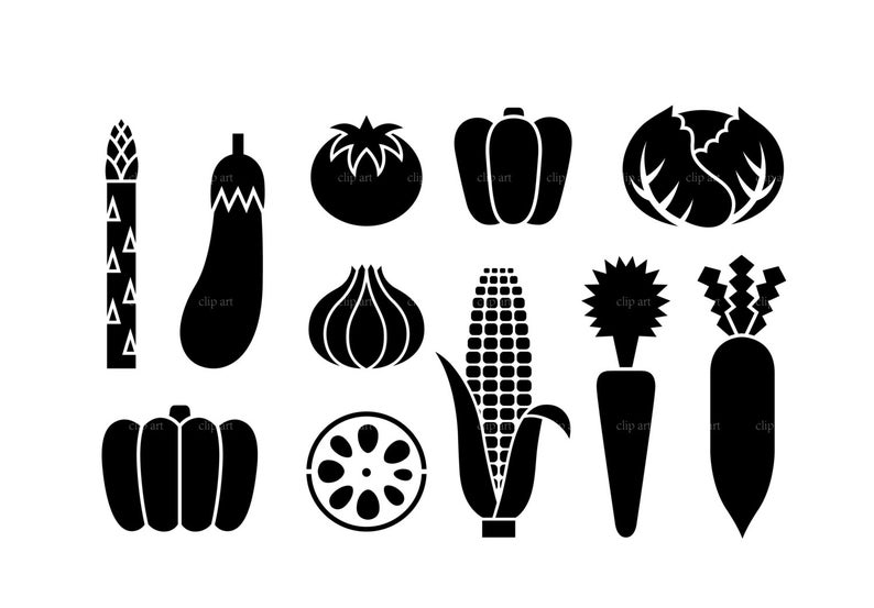 Vegetable Silhouette Digital Clipart Vector Png Etsy 794x553 Vegetable Silhouette Digital Clipart Vector Png Etsy