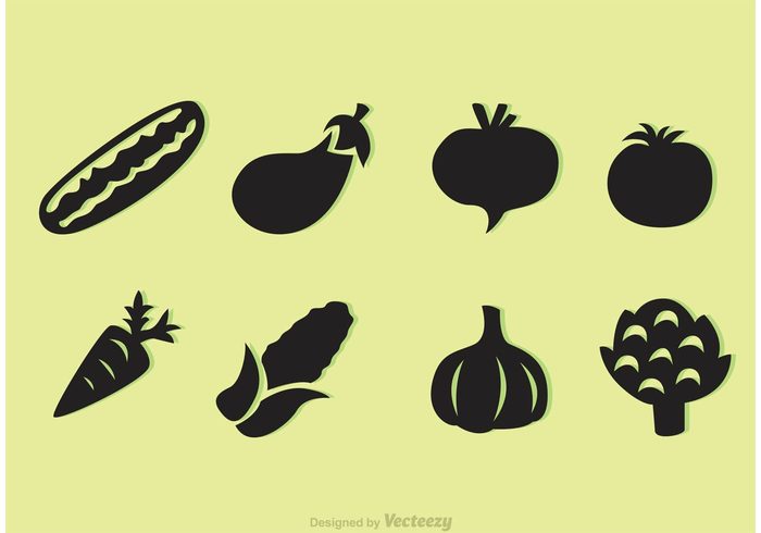 Black Vegetable Vector Icons 700x490 Black Vegetable Vector Icons