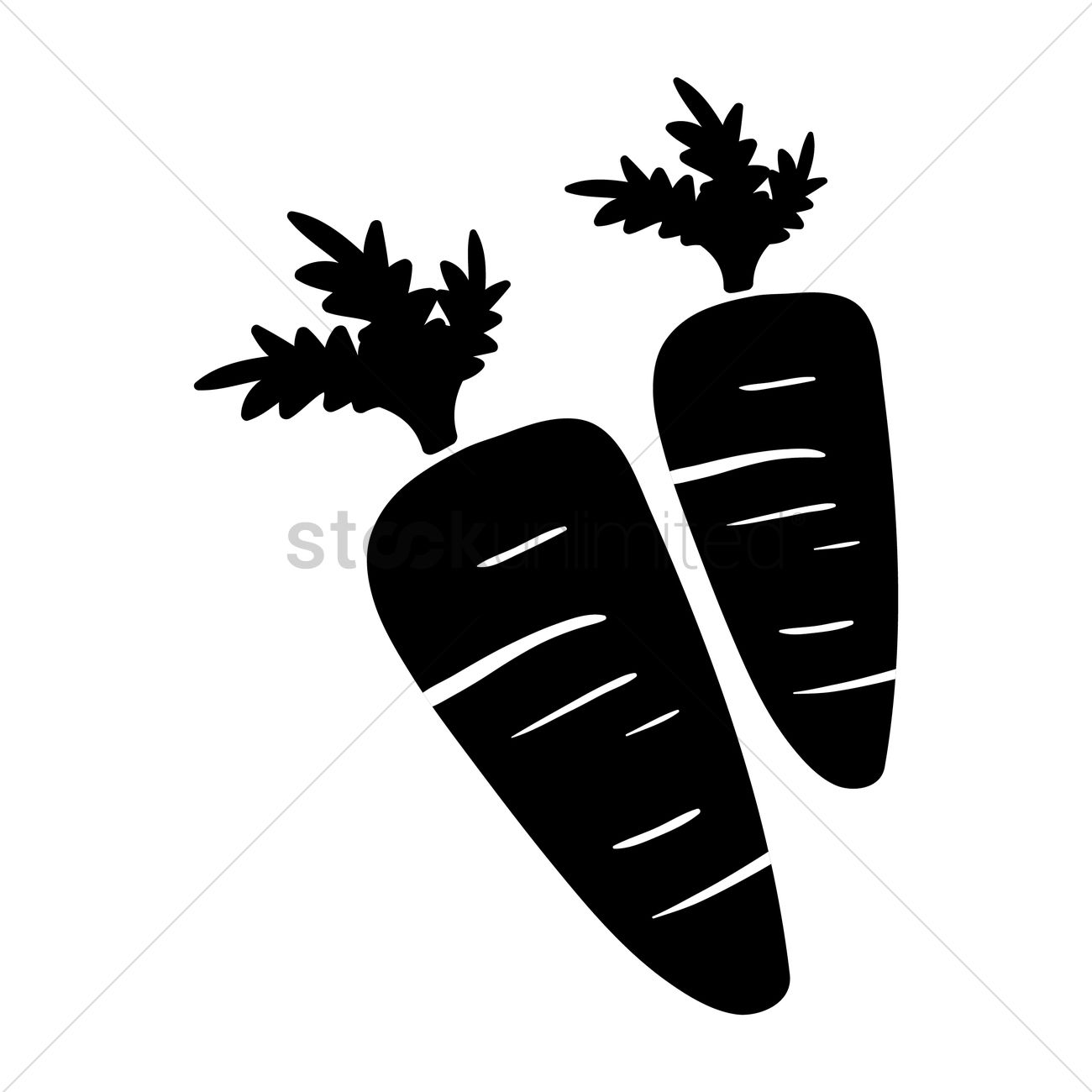 Carrot Silhouette Vector Image 1300x1300 Carrot Silhouette Vector Image