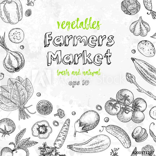 500x500 Vegetable Vector Composition With Cucumber, Tomato, Pepper