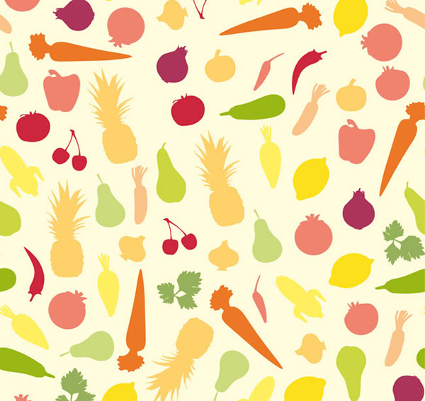 600x567 Fruits And Vegetables Seamless Background Vector Over Millions