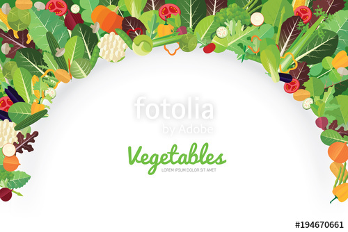 500x334 Vegetables Background Design With Calligraphy Vector Illustration