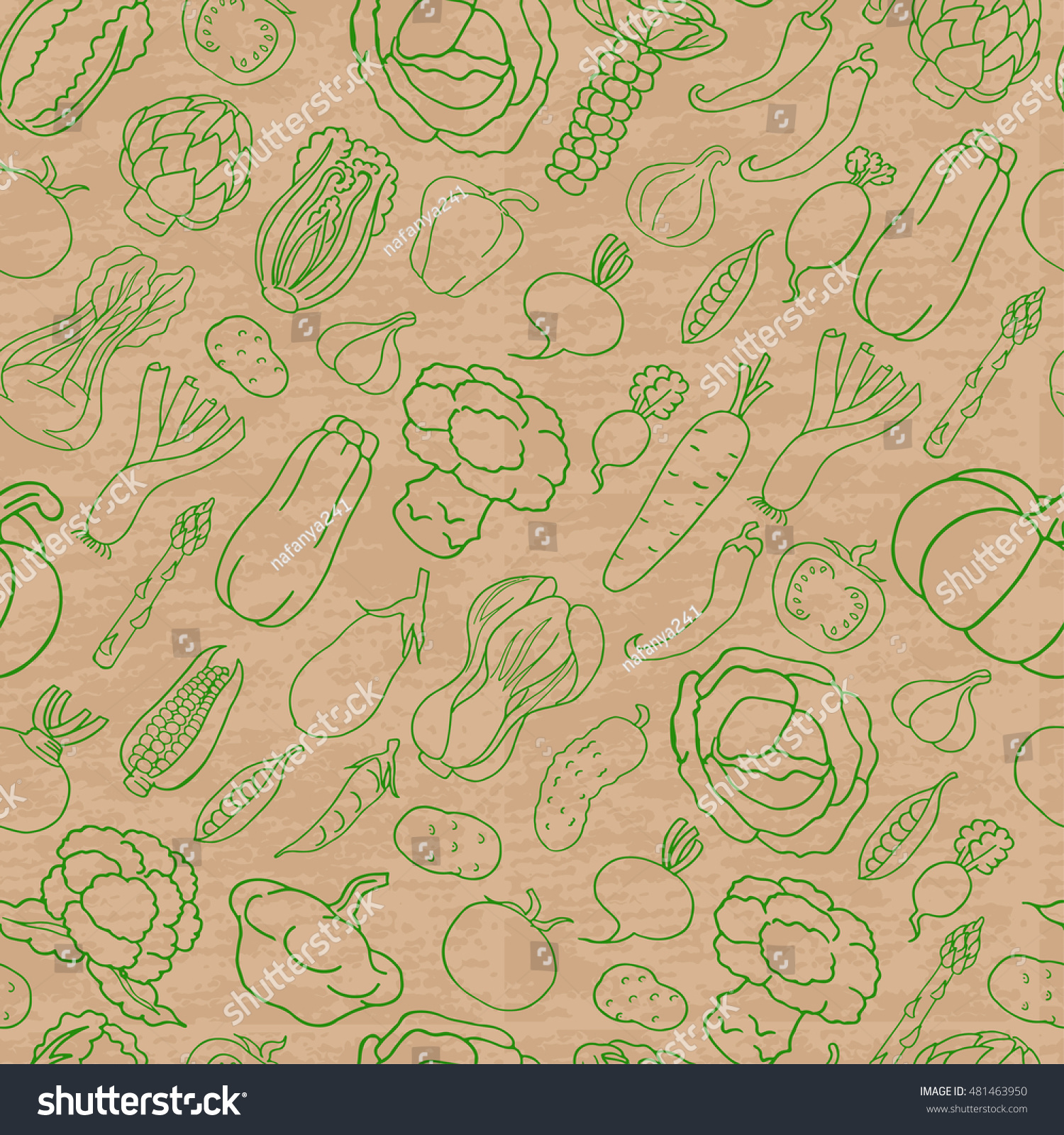 1500x1600 Stock Vector Seamless Pattern With Vegetables On Beige Background