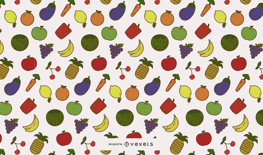 900x529 Fruits And Vegetables Pattern