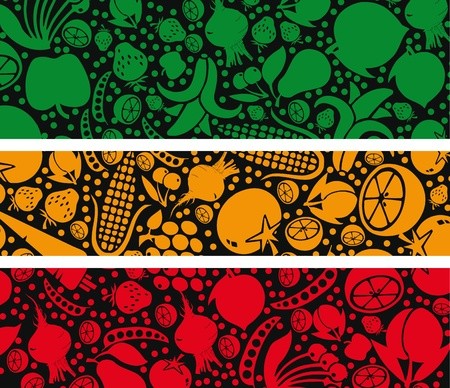 450x388 Fruits And Vegetables Pattern Vector Illustration Royalty Free