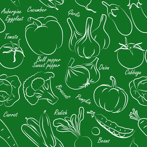 499x499 Hand Drawn Vegetables Seamless Pattern Vector Free Vectors