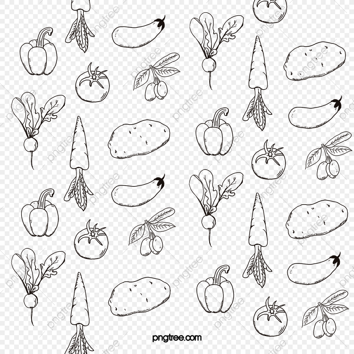 1200x1200 Shading Pattern Vector Vegetables, Vector Vegetables, Vector