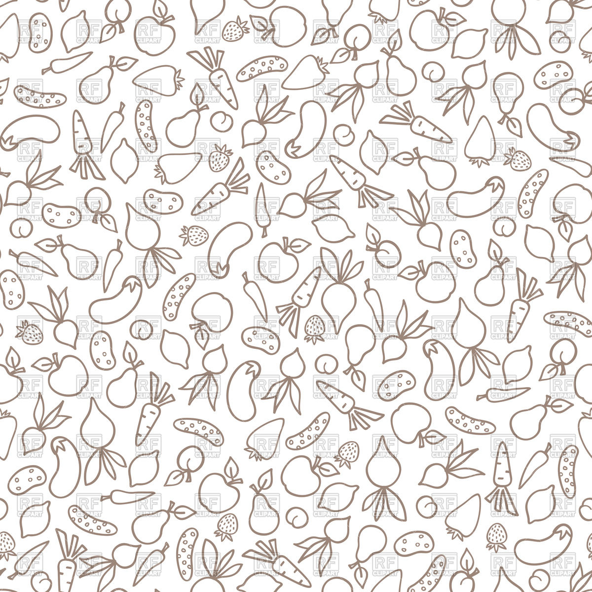1200x1200 Vegetable Seamless Pattern Vector Image Of Food And Beverages