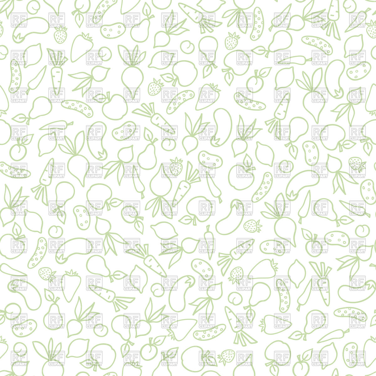 1200x1200 Vegetable Seamless Pattern With Carrot, Beet, Potato Vector Image