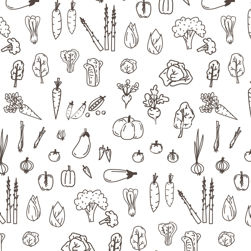 1000x1000 Vegetables Pattern Vector Background Wallpaper Royalty Free