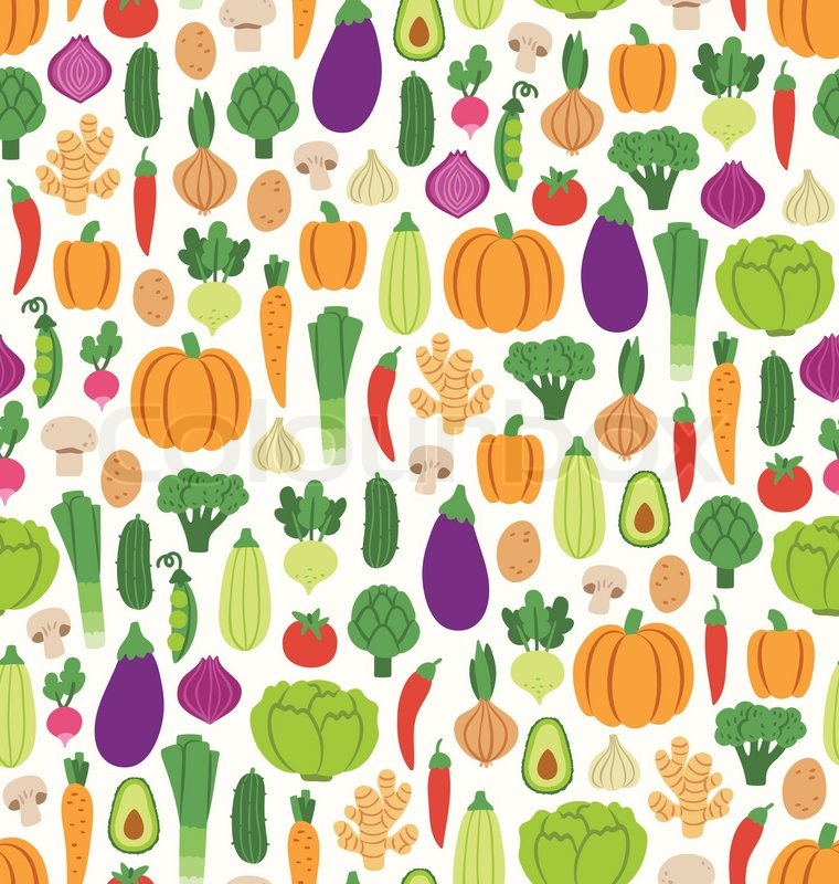 760x800 Flat Vegetables Seamless Pattern Stock Vector Colourbox