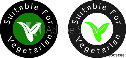 500x230 Suitable For Vegetarian Symbol