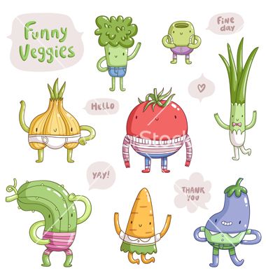 380x400 Funny Veggies Vector