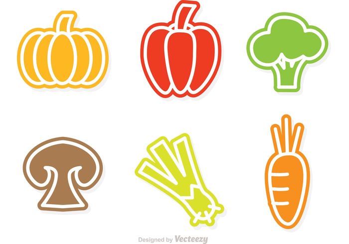 700x490 Colorful Vegetable Vector Icons