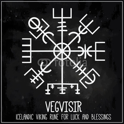 400x400 Vegvisir Viking Runic Talisman For Luck Vector Wall Mural Weight