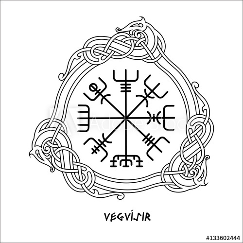 500x500 Vegvisir, The Magic Navigation Compass Of Ancient Icelandic