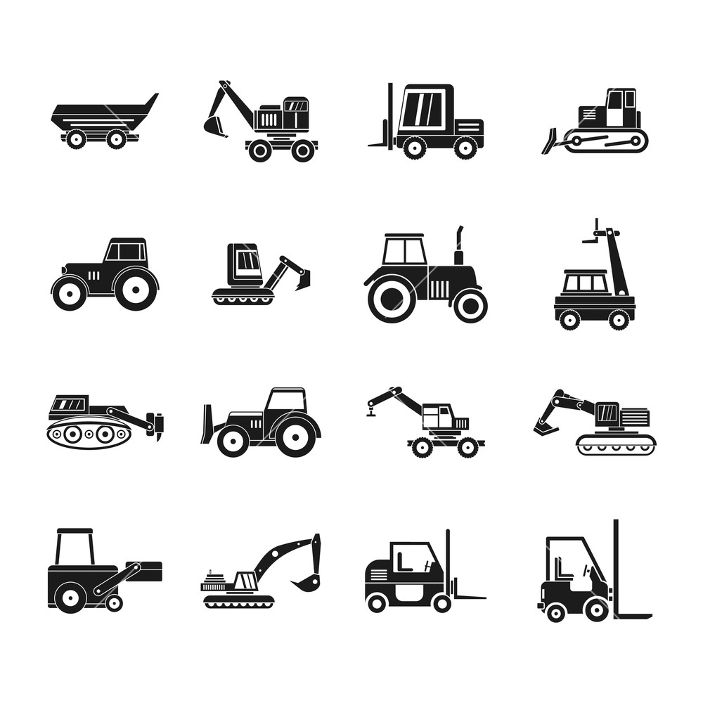 1000x1000 Construction Vehicle Icon Set Simple Set Of Construction Vehicle