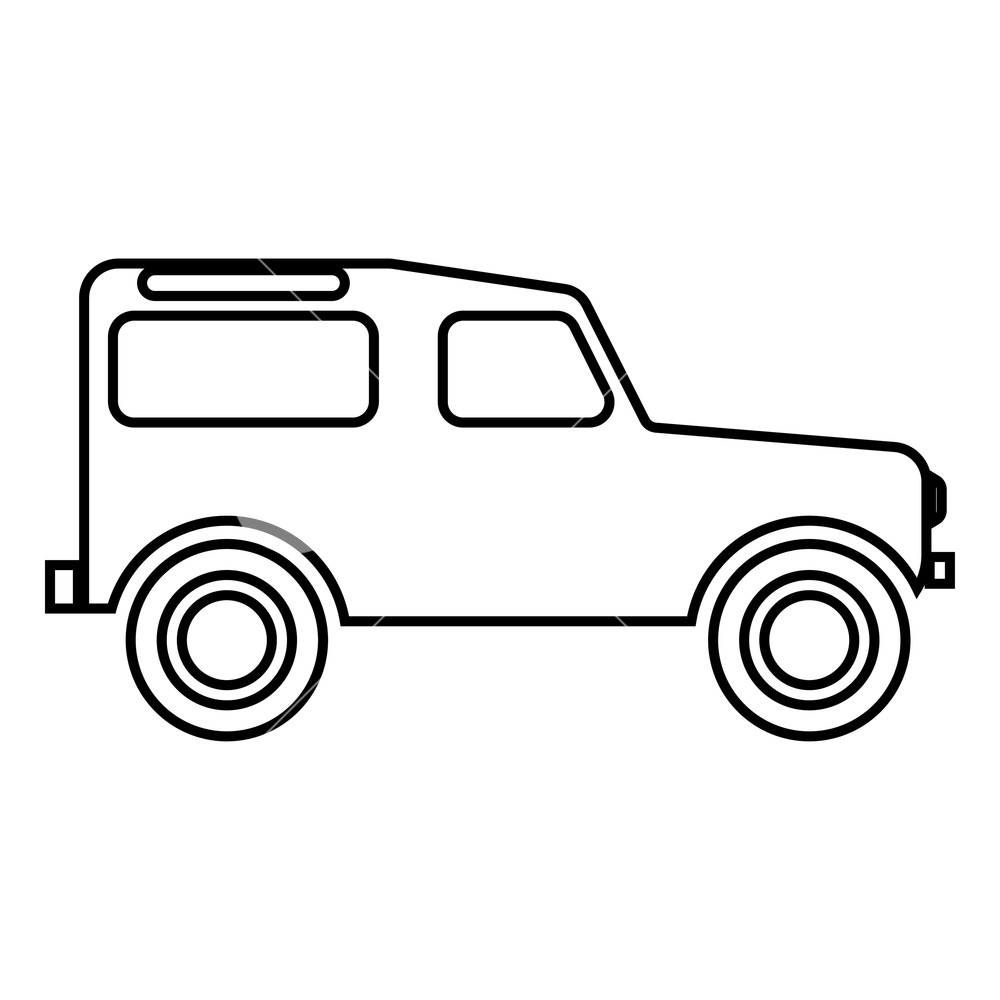 1000x1000 Off Road Vehicle Icon Black Color Vector Illustration Flat Style