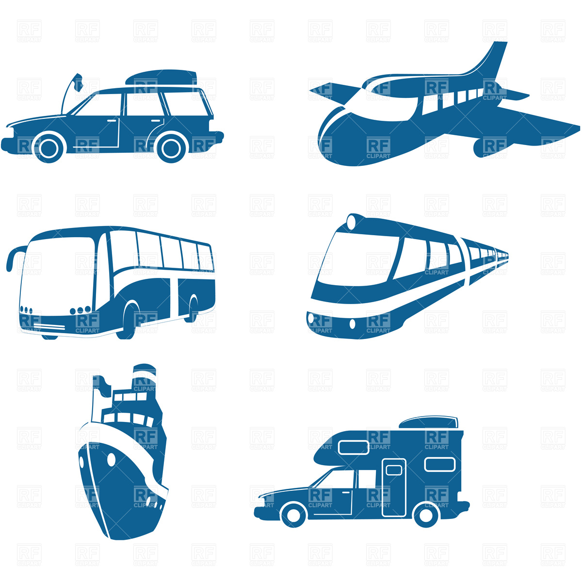 1200x1200 Transport And Travel Icons, Vehicles Vector Image