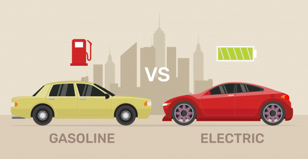626x324 Comparing Electric Versus Gasoline Car Vector Premium Download