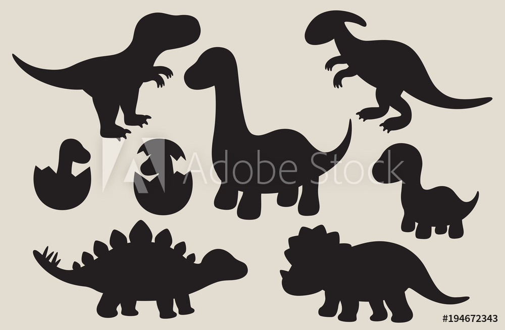 1000x654 Photo Art Print Vector Illustration Of Dinosaur Silhouette