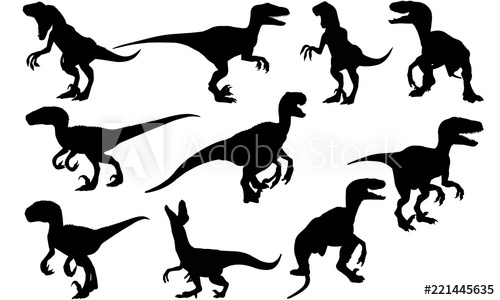 500x300 Velociraptor Dinosaur Cricut, Silhouette Clip Art