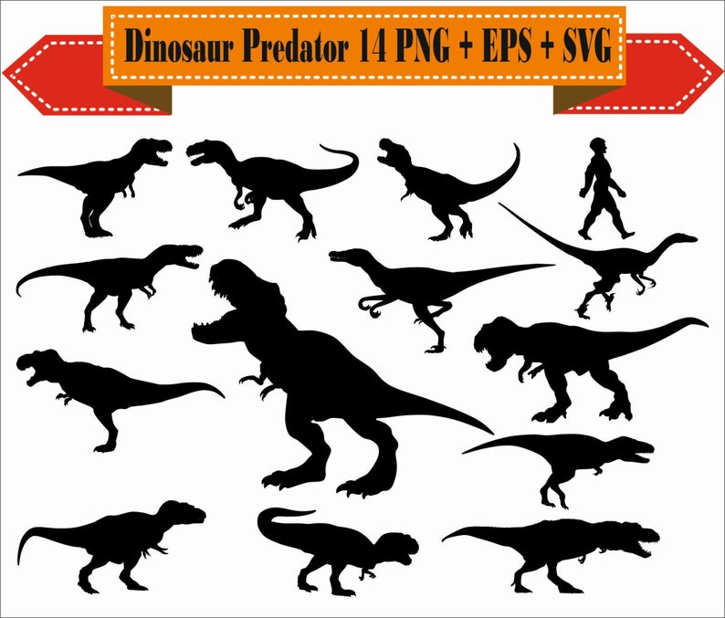 794x677 Dinosaur Predator Hunter T Rex Raptor Silhouette Vector Etsy