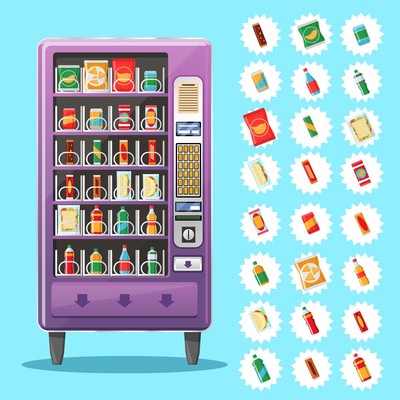 400x400 Vending Machine On Curated Vector Illustrations, Stock Royalty