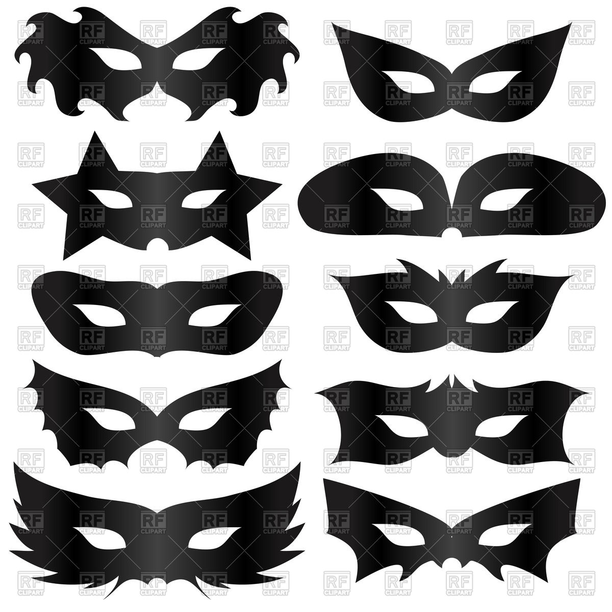 1200x1200 Black Silhouettes Masquerade Masks Vector Image Of Objects