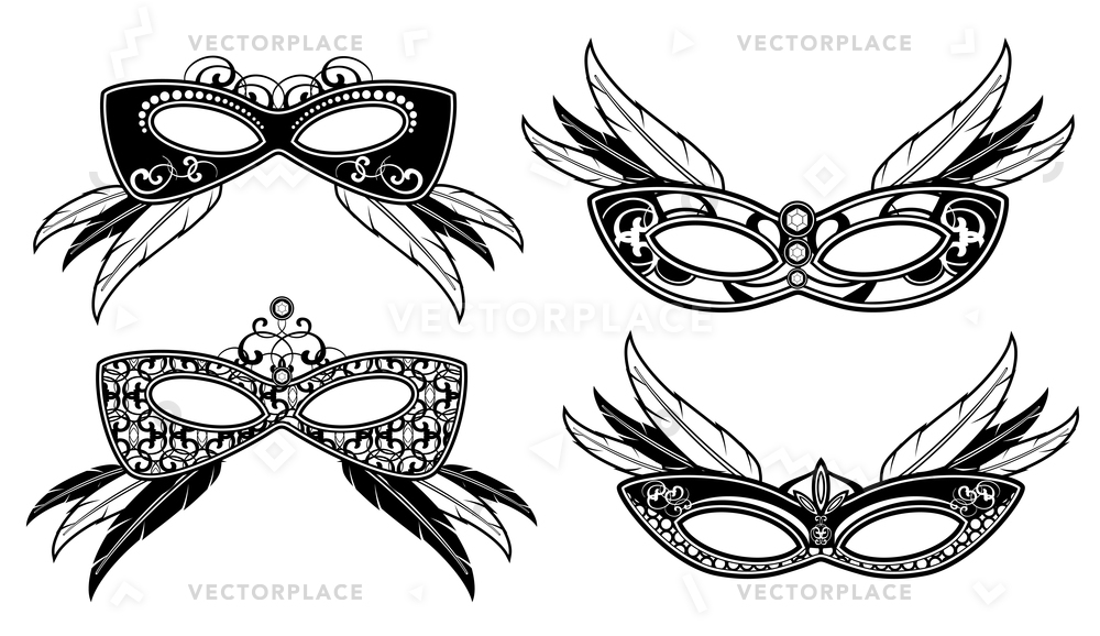 1000x578 Veneto Masquerade Masks Lace Luxury Pattern Vector Illustration