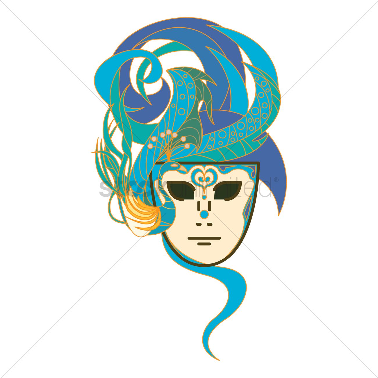 1300x1300 Venice Mask Vector Image
