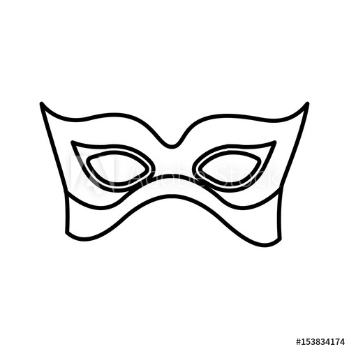 500x500 Monochrome Silhouette With Elegant Venetian Mask Vector
