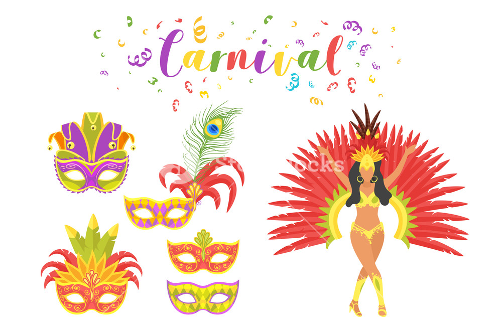 1000x660 Carnival Festive Set Of Masquerade Mask And Silhouette Of Woman