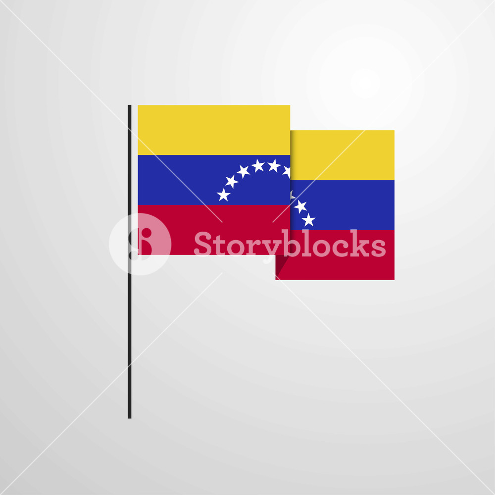 1000x1000 Venezuela Waving Flag Design Vector Royalty Free Stock Image