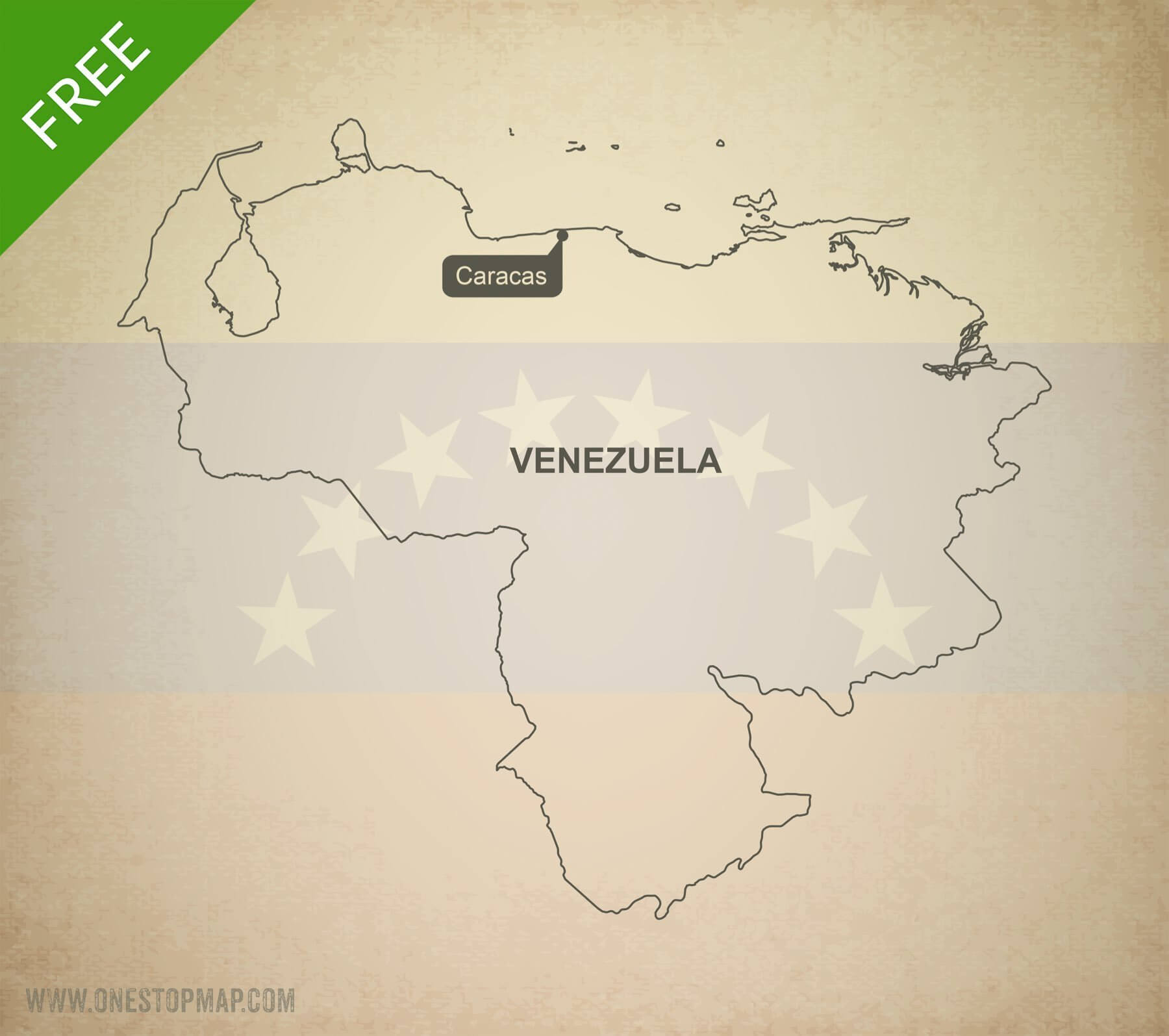 Free Vector Map Of Venezuela Outline One Stop Map 1800x1595 Free Vector Map Of Venezuela Outline One Stop Map