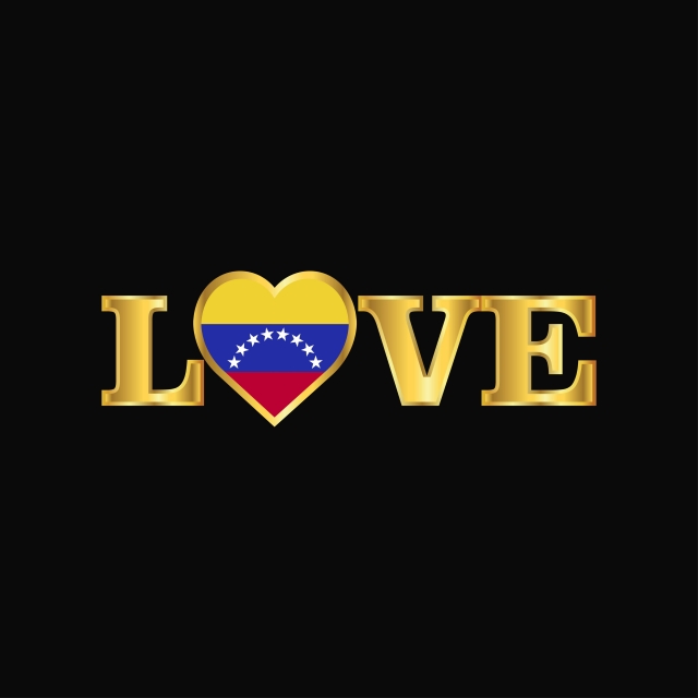 Golden Love Typography Venezuela Flag Design Vector 640x640 Golden Love Typography Venezuela Flag Design Vector
