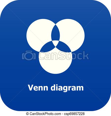 450x470 Round Venn Diagram Icon Blue Vector Isolated On White Background