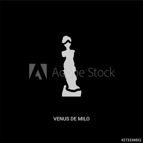 White Venus De Milo Vector Icon On Black Background Modern Flat 500x500 White Venus De Milo Vector Icon On Black Background Modern Flat