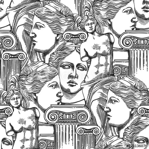 Classical Pattern Of Venus De Milo And Columns 500x500 Classical Pattern Of Venus De Milo And Columns