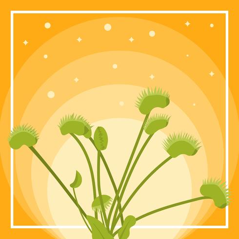 490x490 Flat Venus Fly Trap Vector Illustration